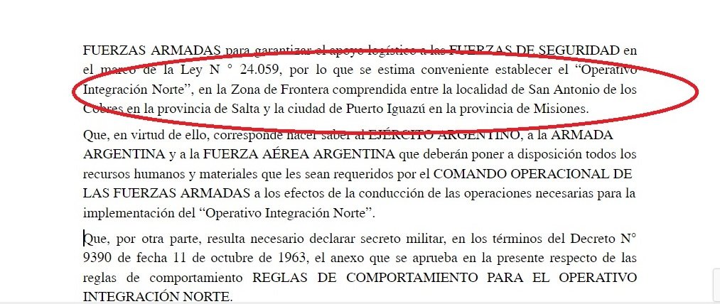 OperaciÃ³n IntegraciÃ³n Norte: Aguad ordenÃ³ desde maÃ±ana el despliegue de militares en IguazÃº para apoyar a las fuerzas de seguridad